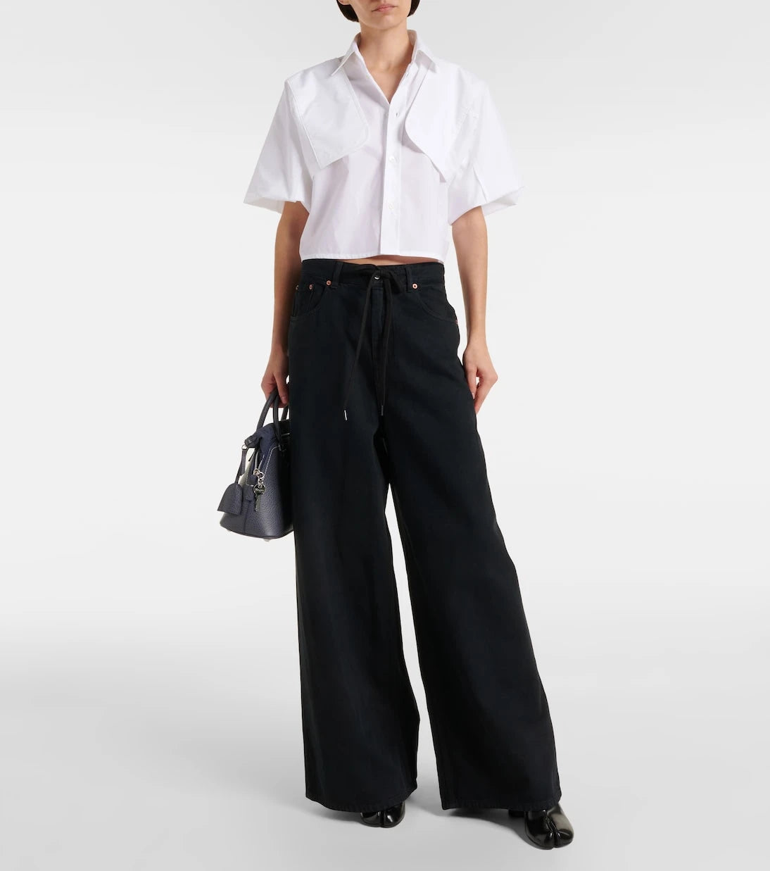 MM6 Maison Margiela - Cotton cropped shirt