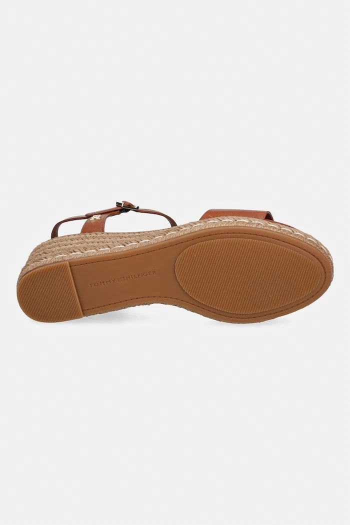 Tommy Hilfiger Deri Kıvrımlı Platform Sandalet MID WEDGE ESPAD LEATHER