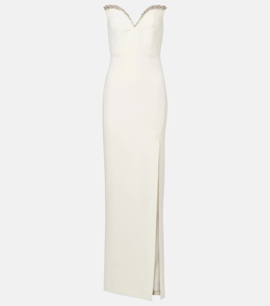 Roland Mouret - Embellished strapless crêpe gown