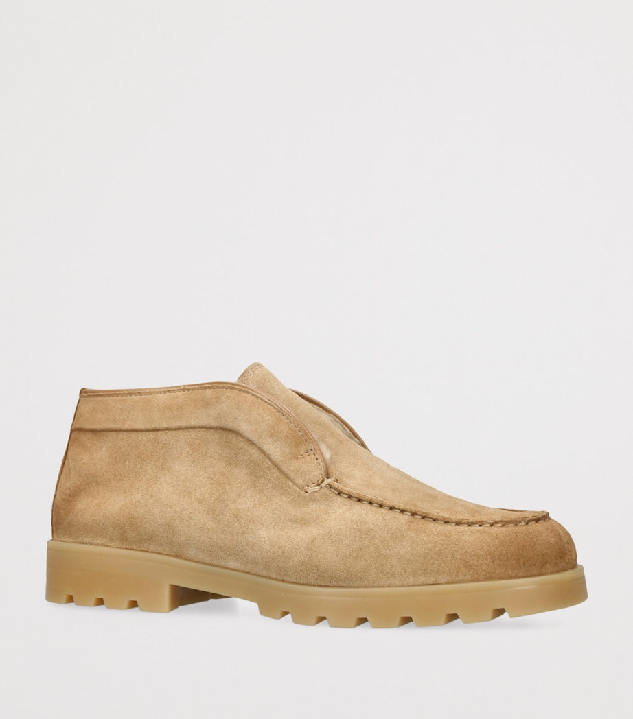 Santoni Brown Suede Andvari Ankle Boots