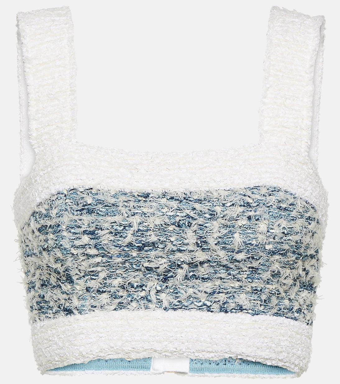 Balmain - Tweed denim crop top