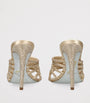 René Caovilla Gold Satin Strappy Heeled Mules 105