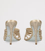 René Caovilla Gold Satin Strappy Heeled Mules 105