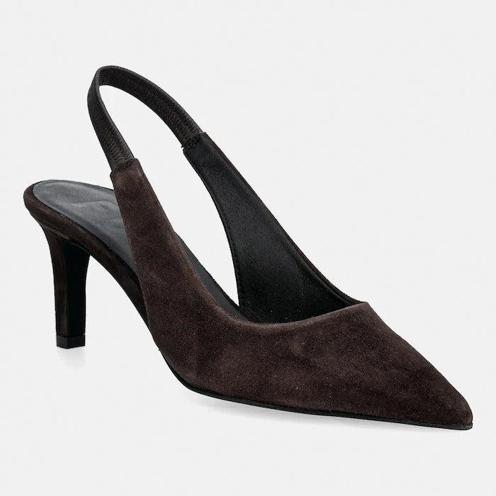 Велурени обувки с тънък ток Furla Essential Slingback