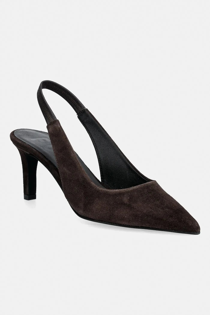 Велурени обувки с тънък ток Furla Essential Slingback