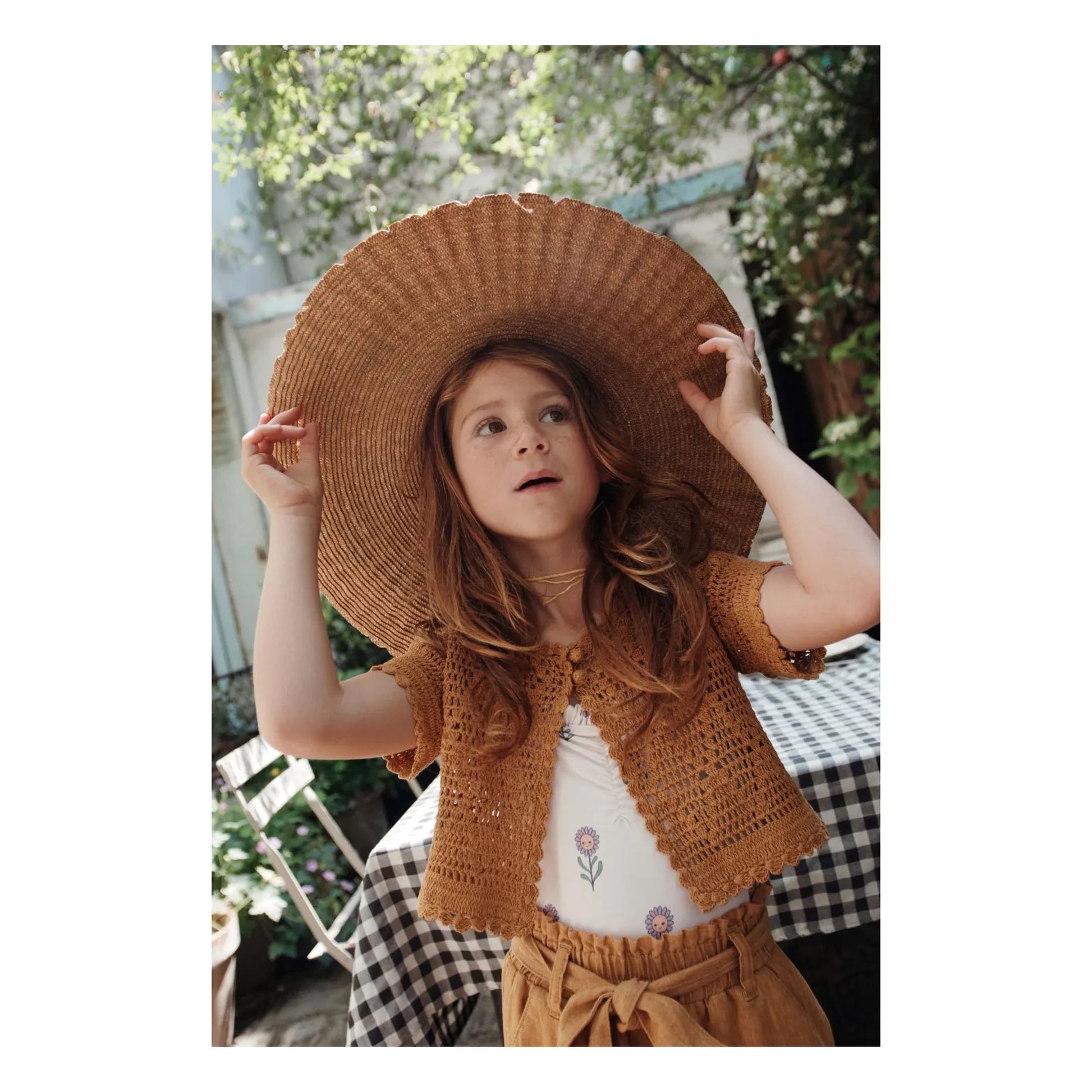 Emile et Ida - Crochet Short Sleeve Vest | Mustard