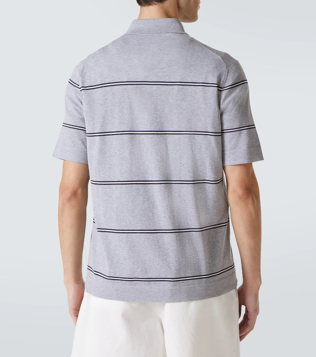 Brunello Cucinelli - Striped cotton polo shirt
