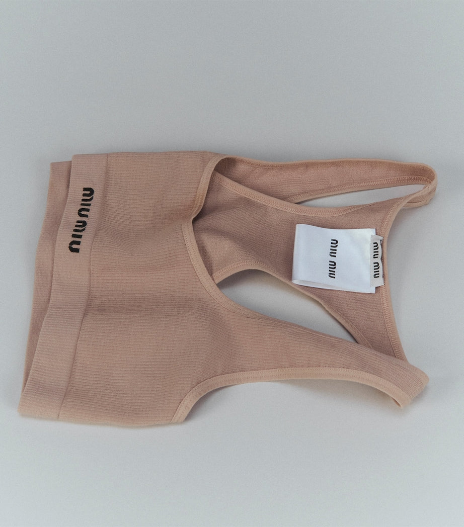 Miu Miu Nude Seamless Racerback Crop Top