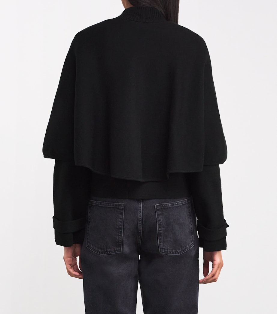 Maje Black Cape-Effect Cardigan