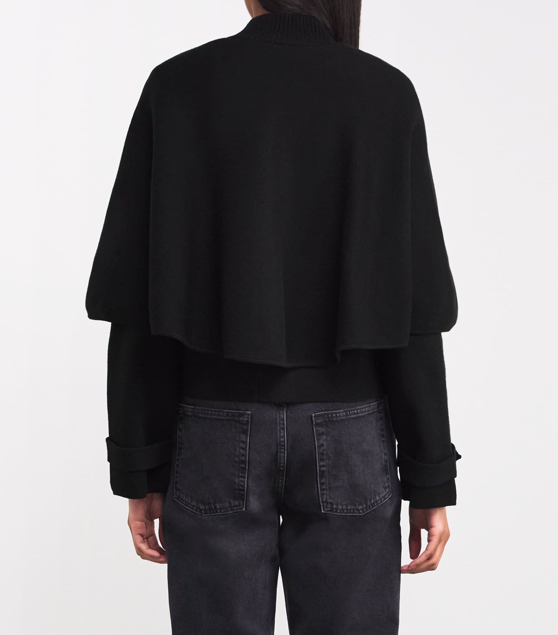 Maje Black Cape-Effect Cardigan