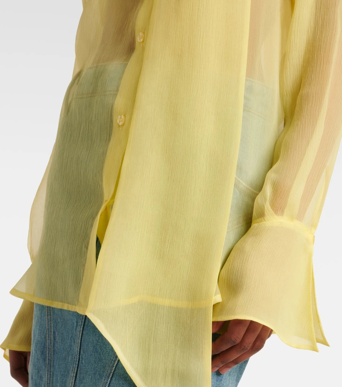 Nina Ricci - Sheer tie-neck silk chiffon blouse