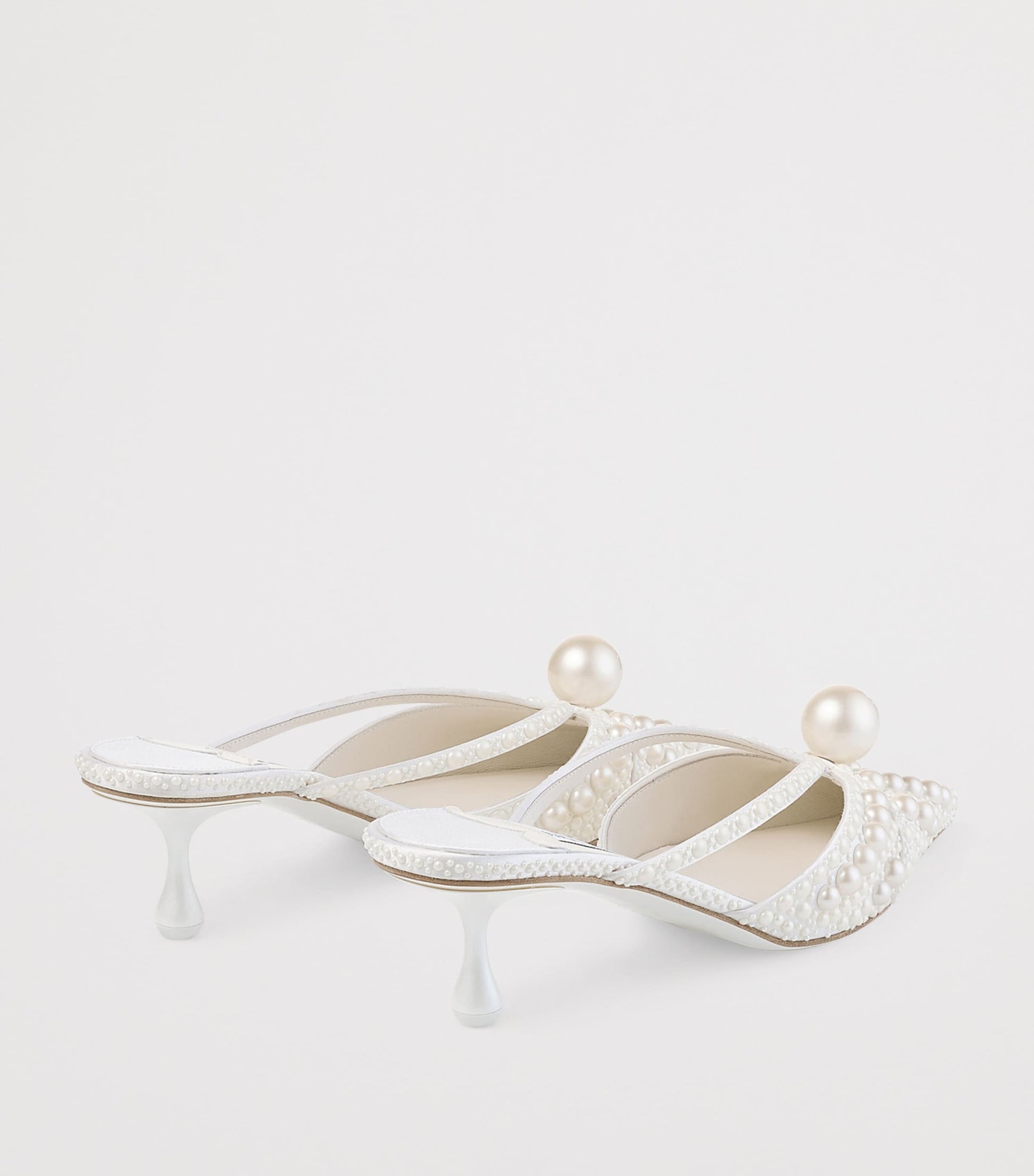 White Sana 50 Satin Embellished Mules