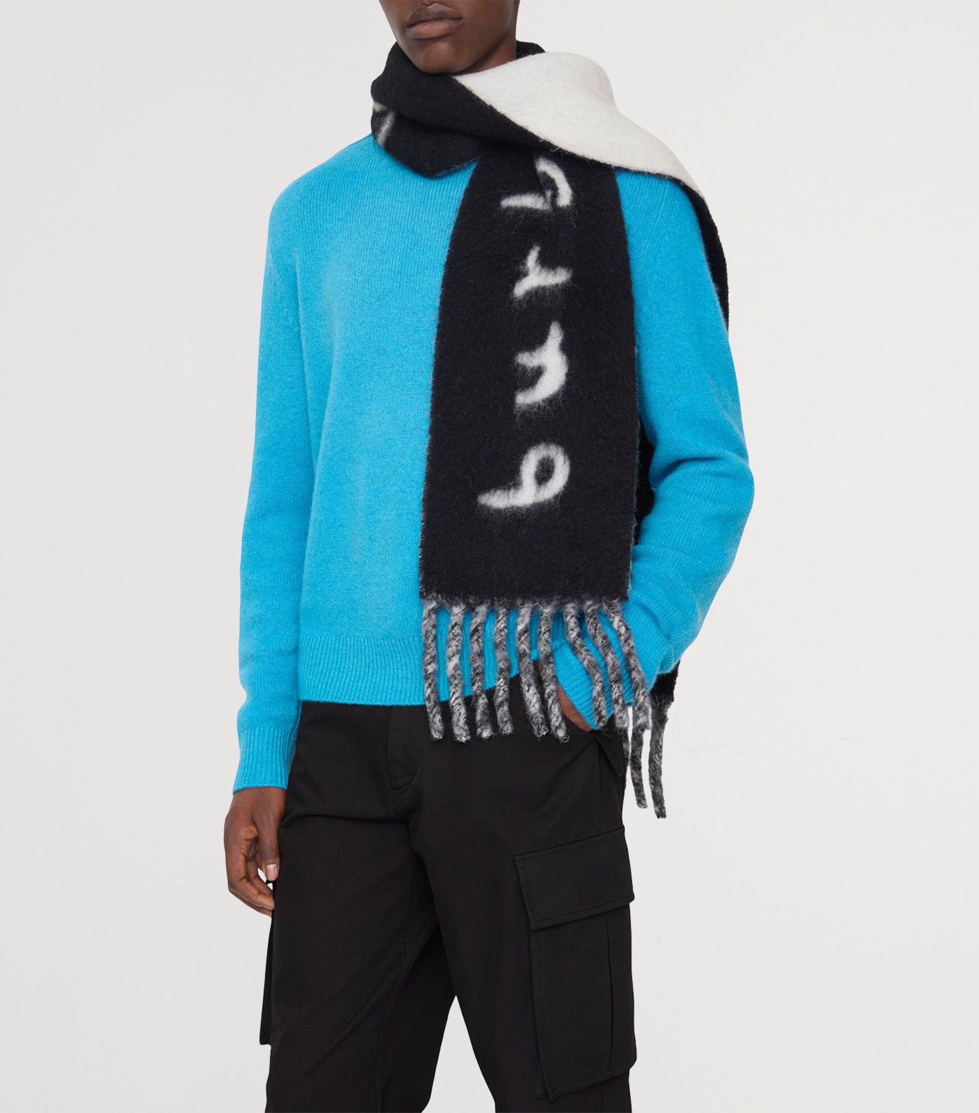 Alpaca-Blend Reversible Logo Scarf