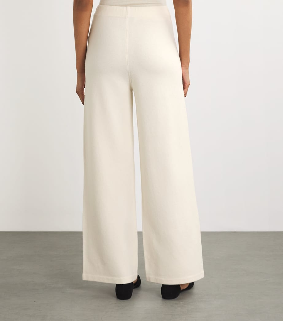 Yves Salomon Beige Wool Wide-Leg Trousers