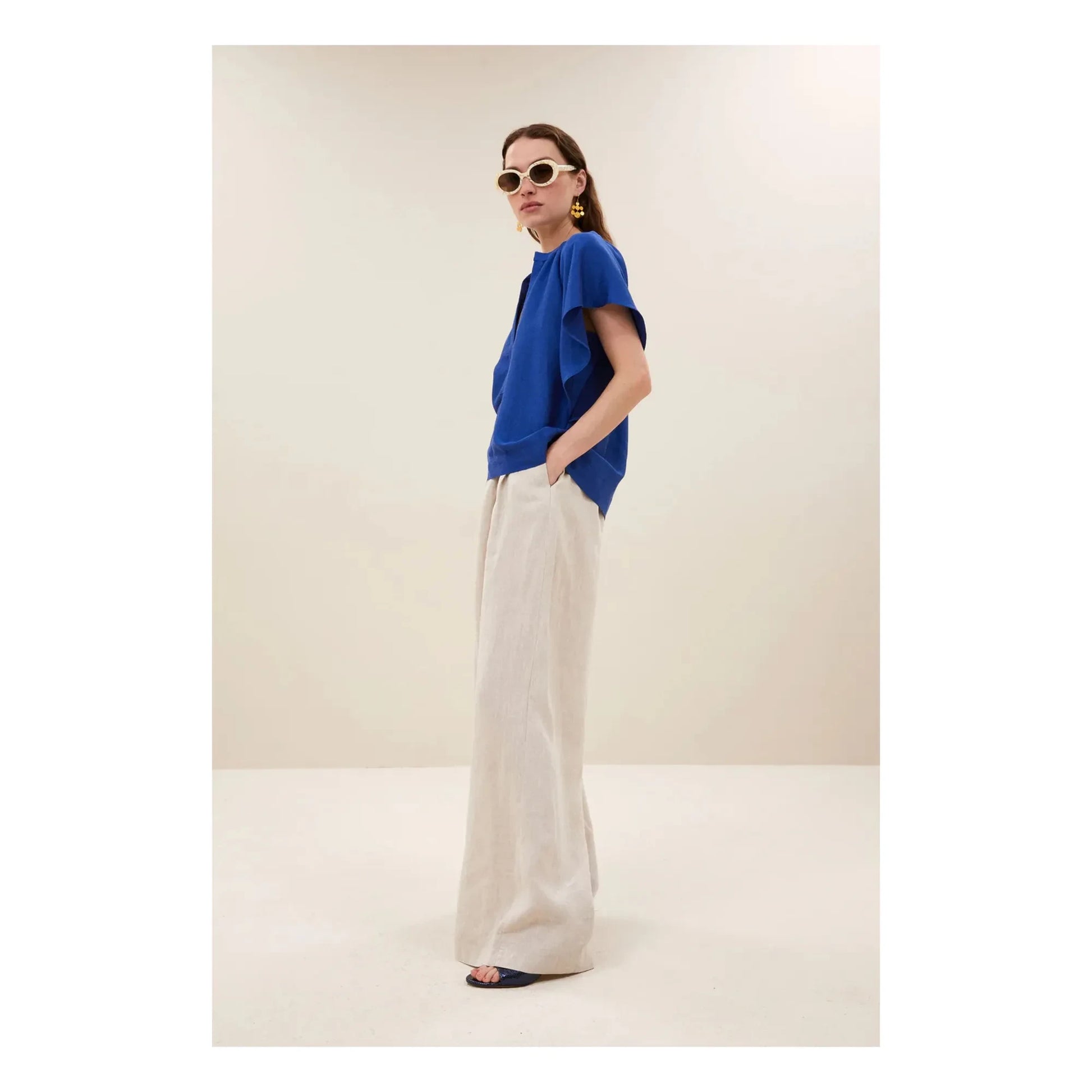 By Bar - Vina Gloss blouse | Royal blue