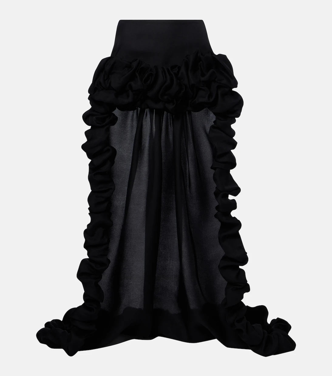 Saint Laurent - Asymmetric ruffled silk gazar miniskirt