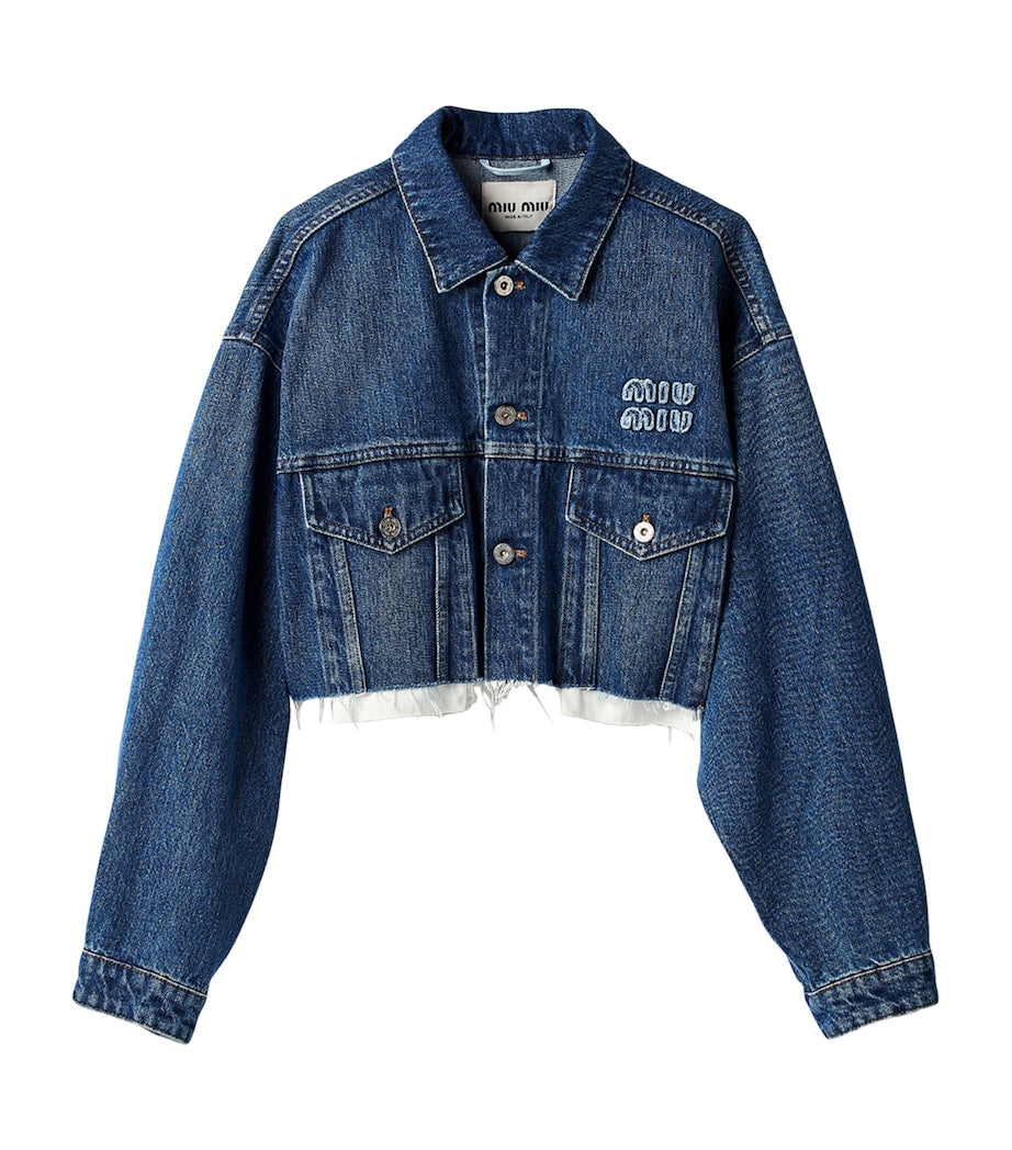 Miu Miu Blue Cropped Denim Jacket