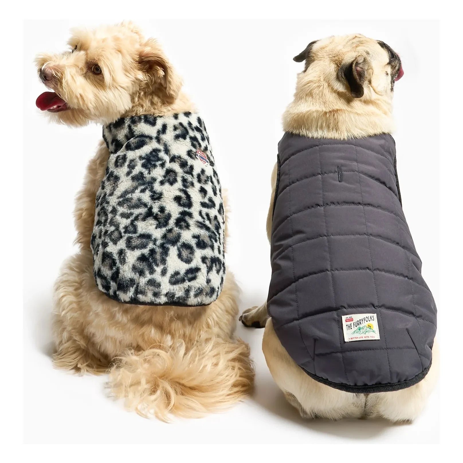 The Furry Folks - Reversible down jacket | Black