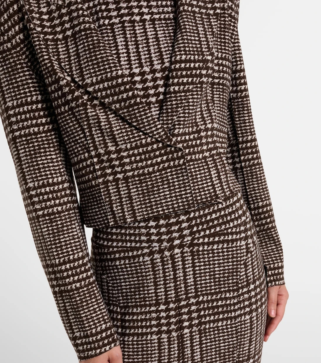 Norma Kamali - Houndstooth cropped blazer