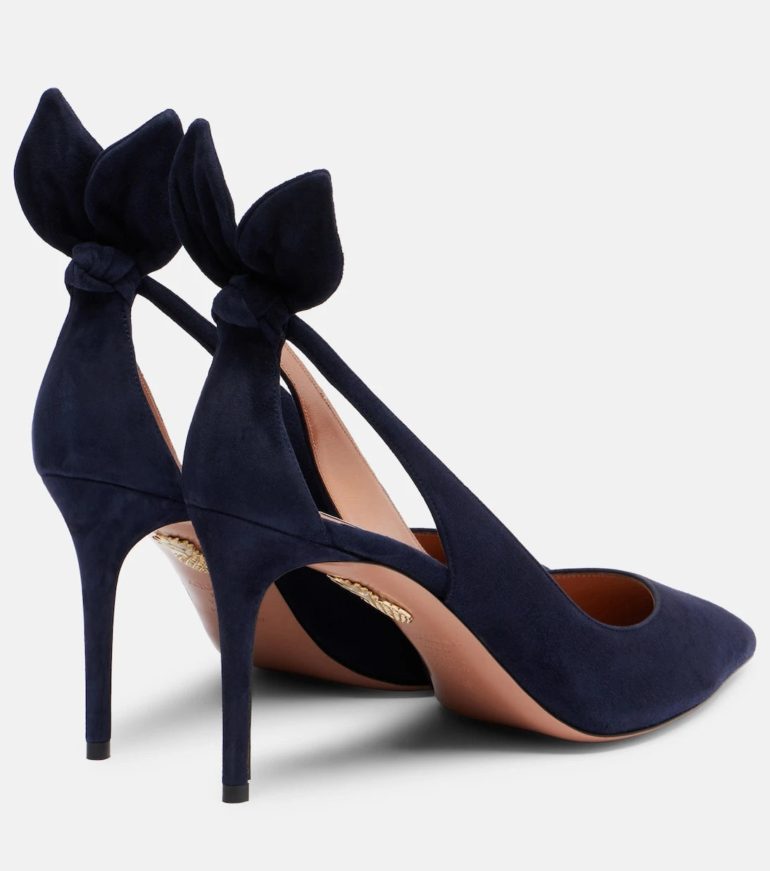 Aquazzura - Bow Tie 85 suede pumps