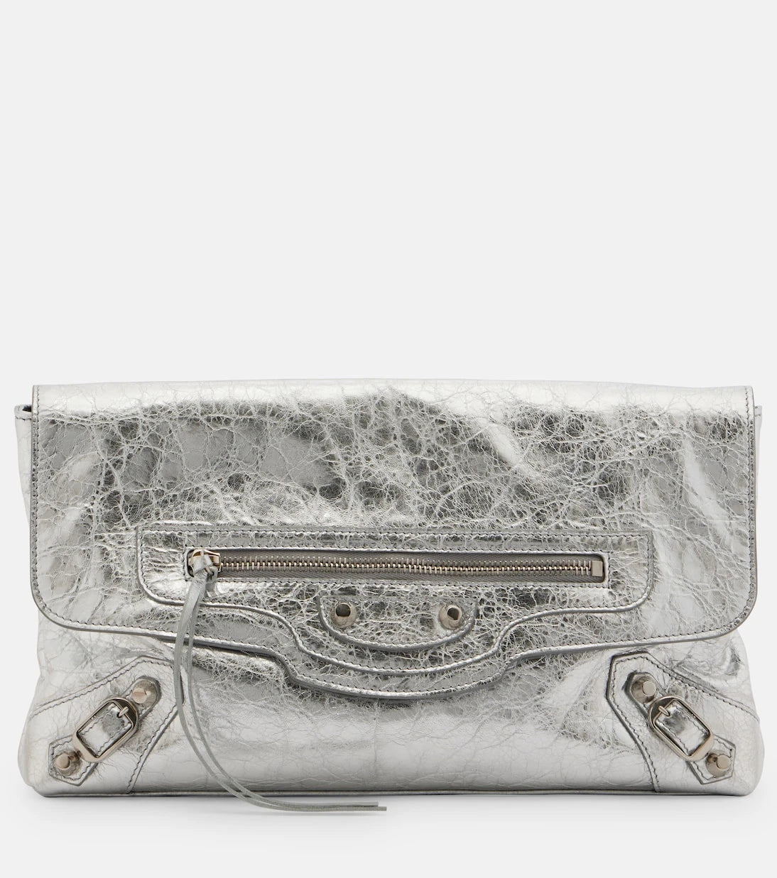 Balenciaga - Le City metallic leather clutch