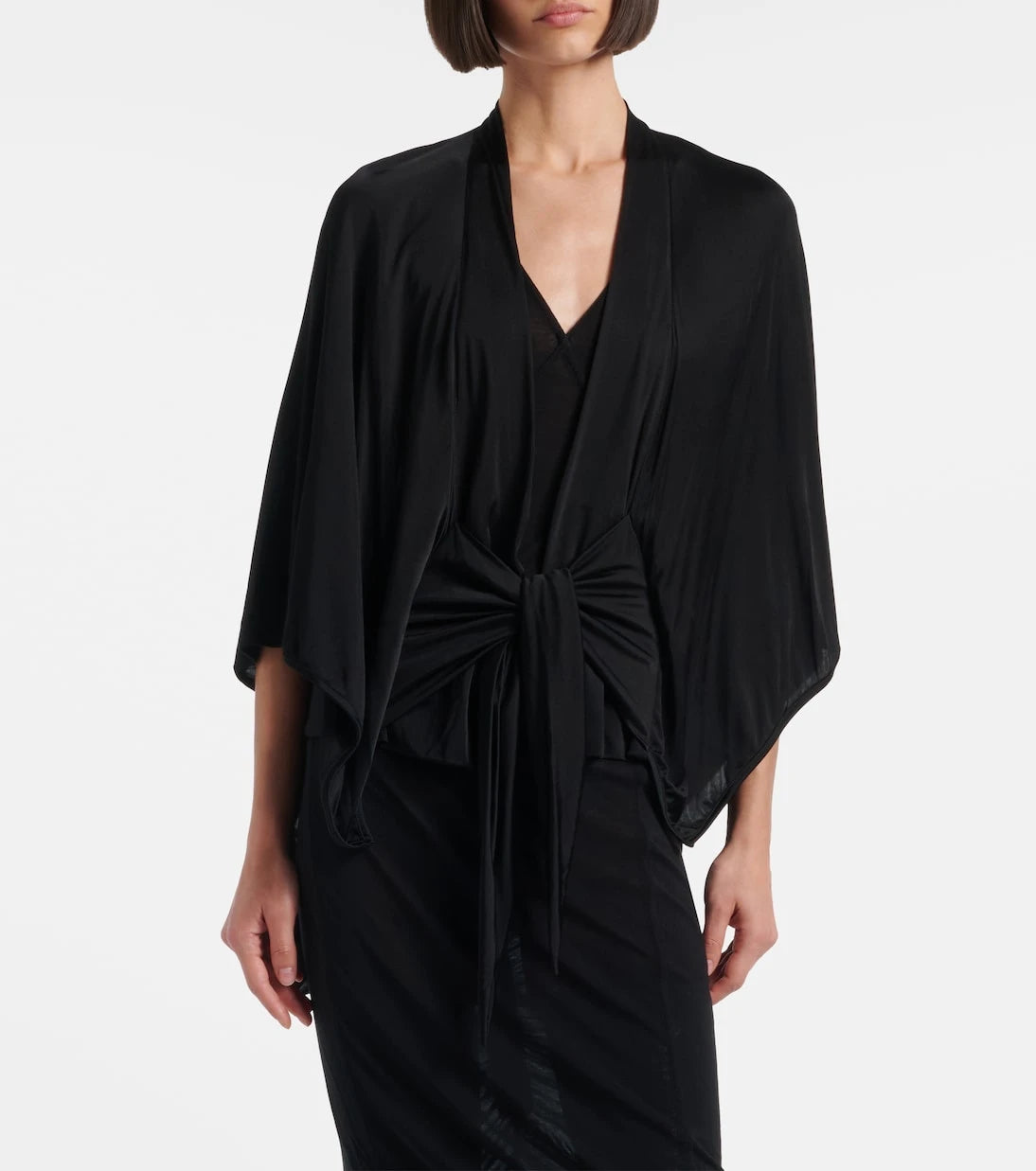 Rick Owens - Half Moon satin jersey cape