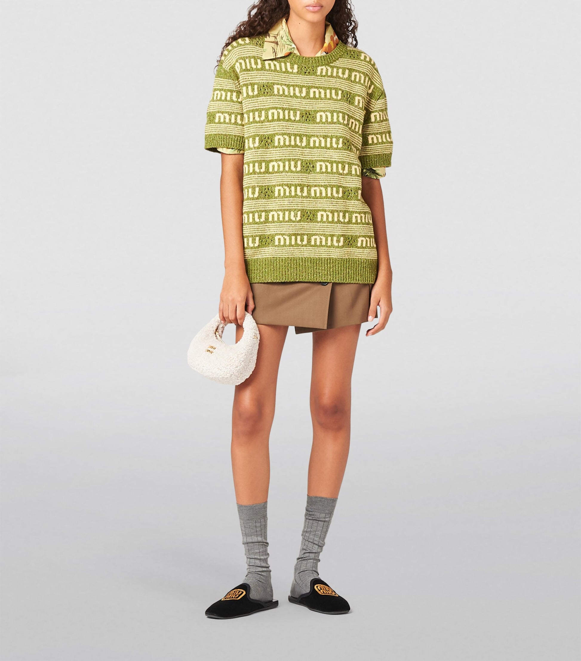 Mini Shearling Wander Top-Handle Bag