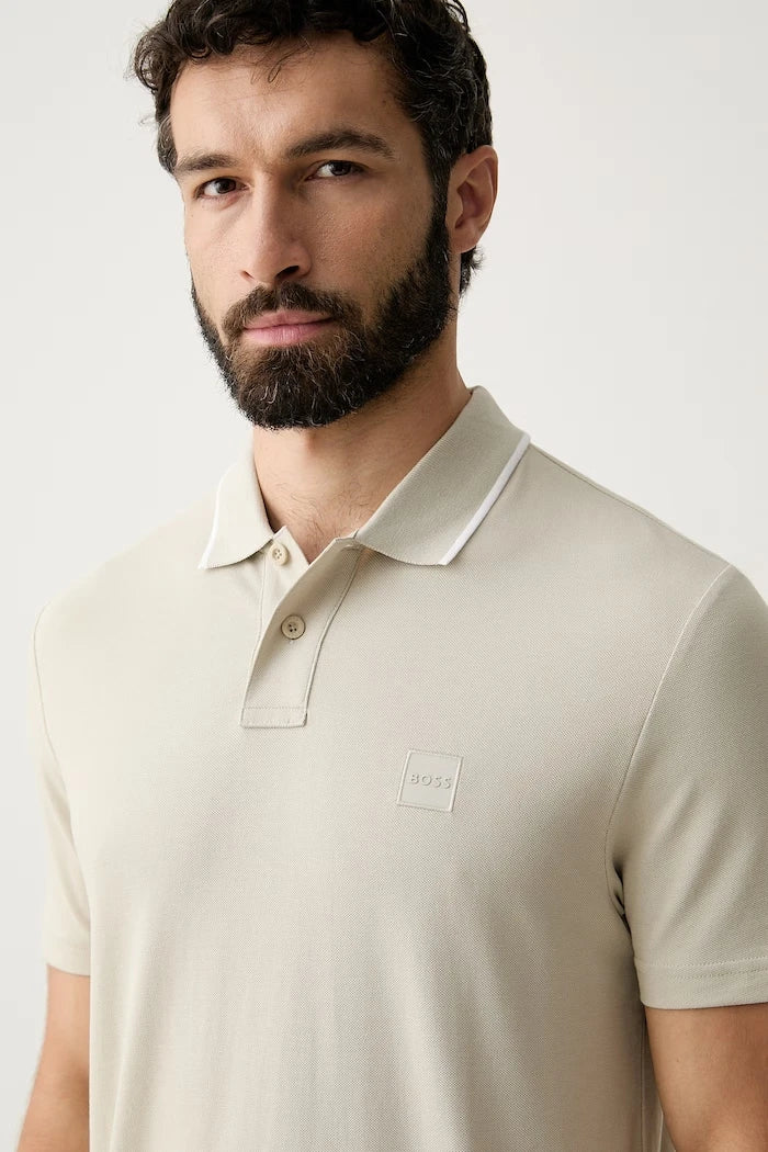 BOSS Orange erkek pamuklu polo yaka tişört Passerford