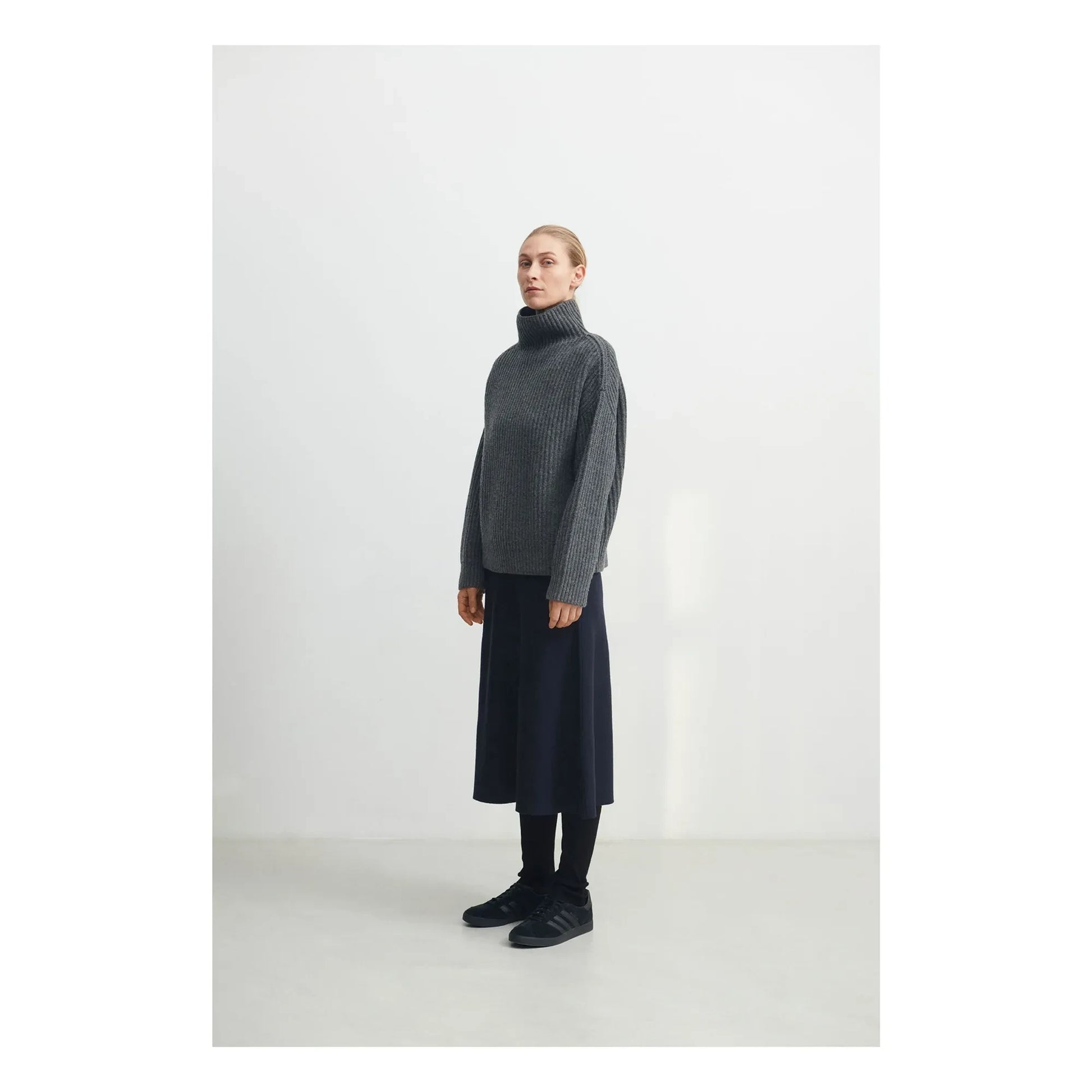FUB - Rib Lamb Wool Sweater - Women's Collection | Grey