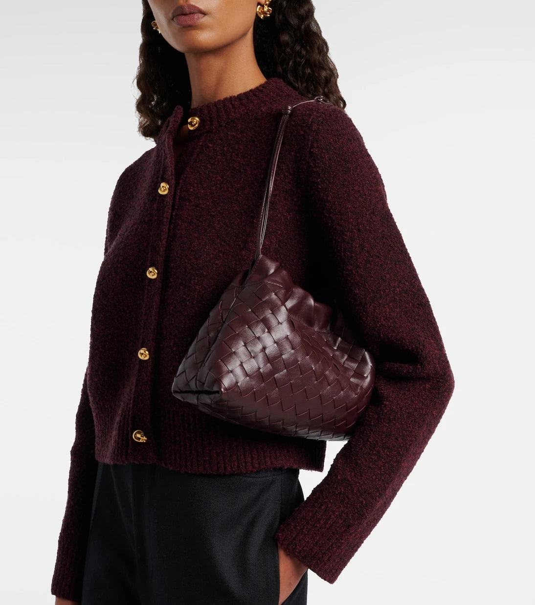 Bottega Veneta - Notte Intrecciato Small leather pouch