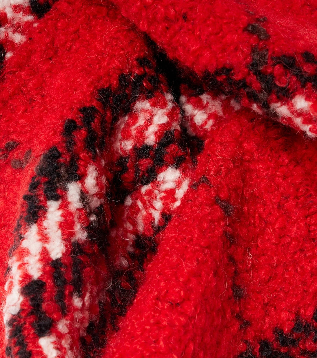 Burberry - Burberry Check alpaca and wool bouclé scarf