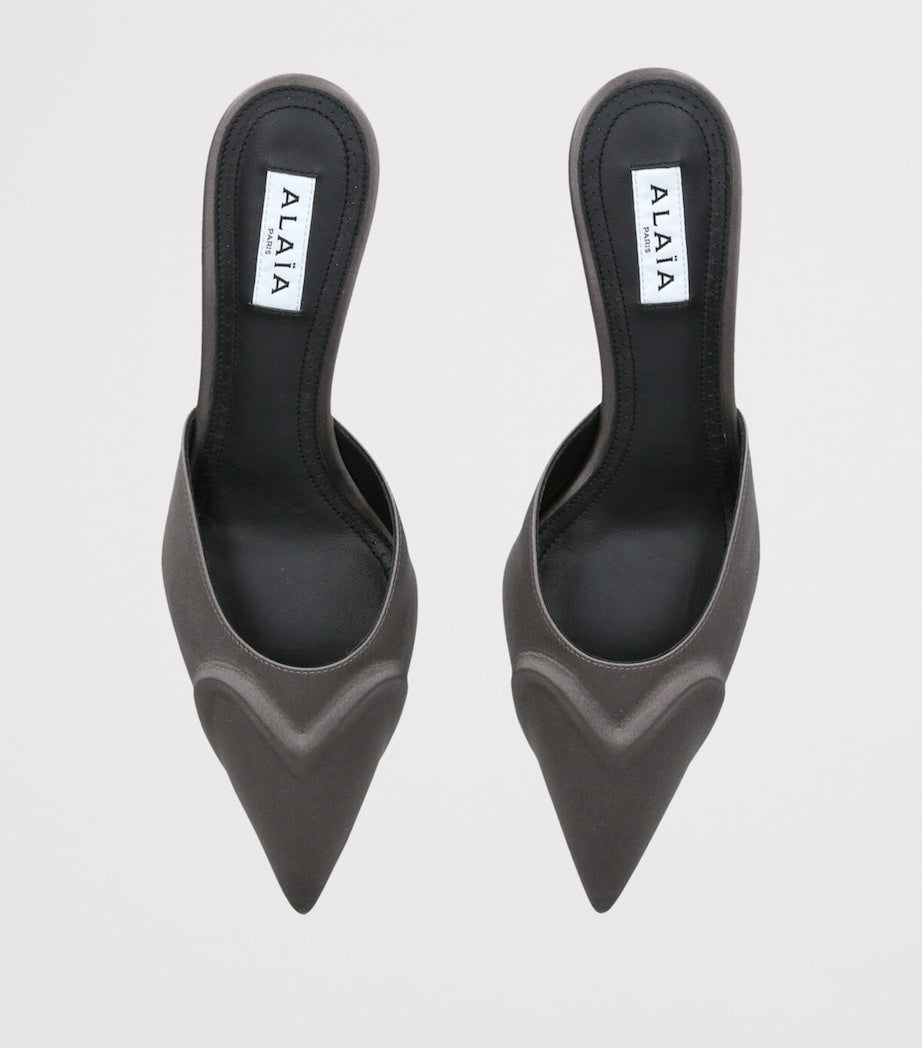 Alaïa Brown Satin Heeled Mules 55