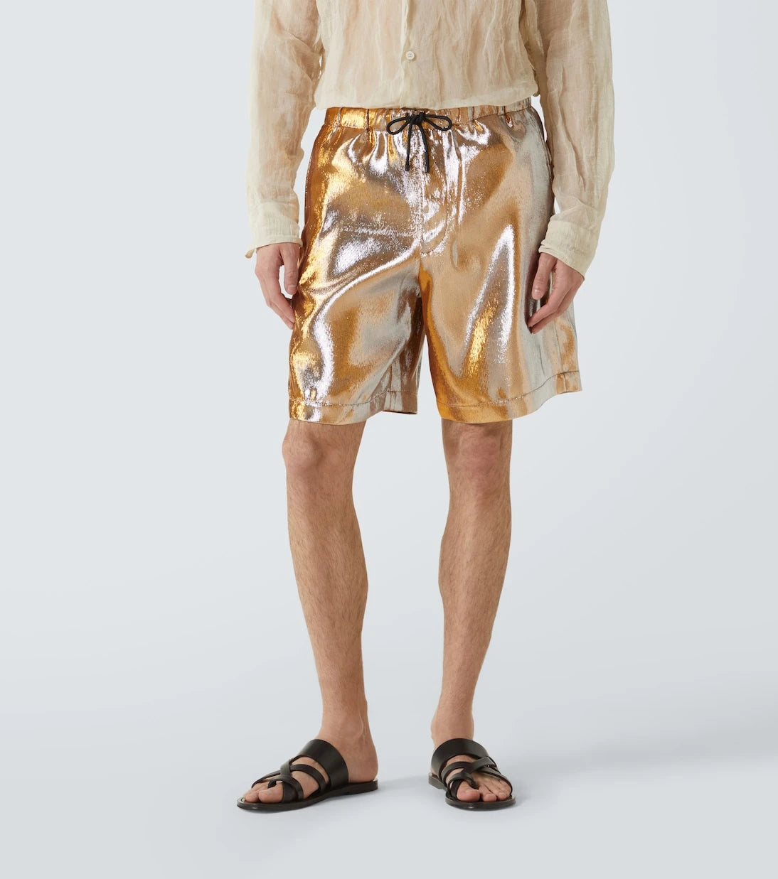 Dries Van Noten - Metallic shorts