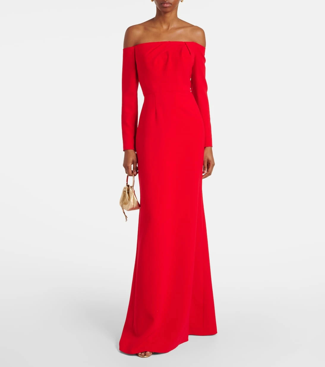 Carolina Herrera - Draped off-shoulder crêpe gown