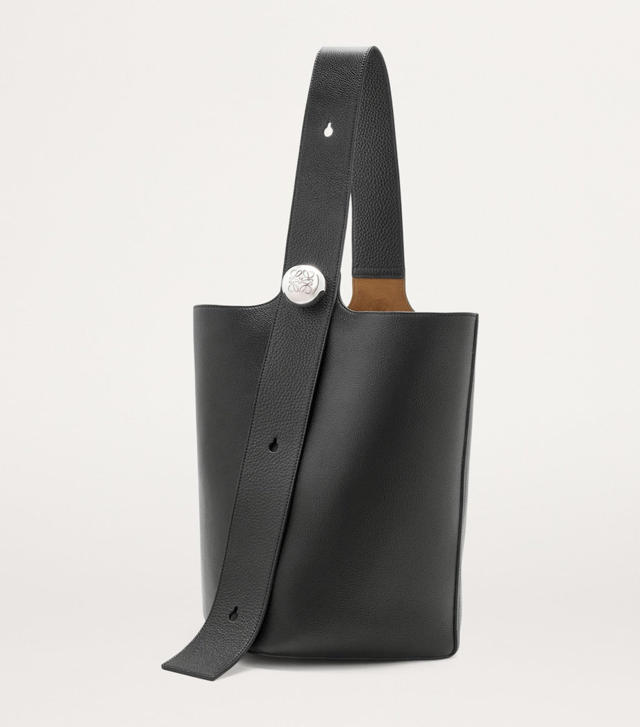 Large Leather Pebble Bucket Bag