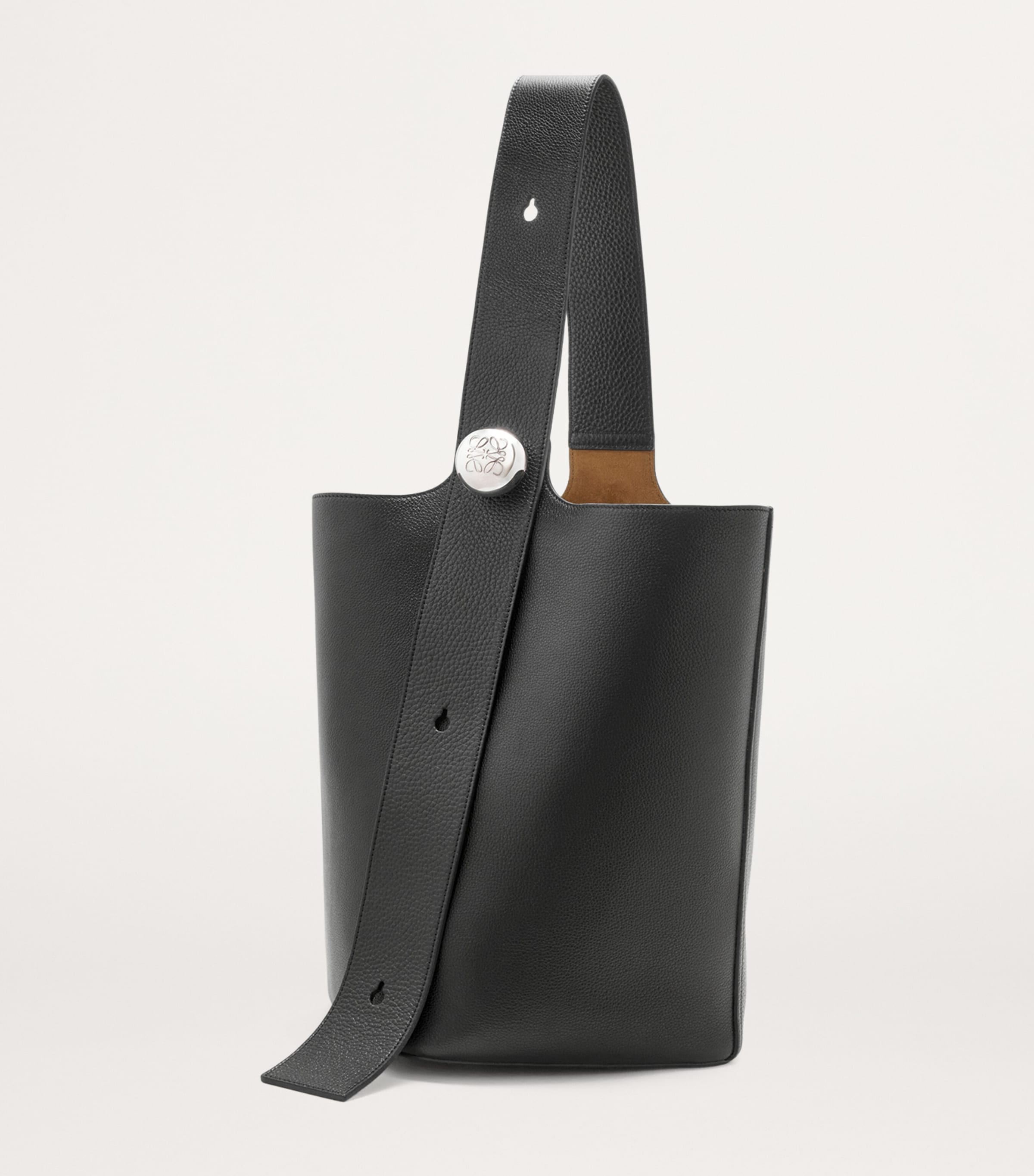 Large Leather Pebble Bucket Bag