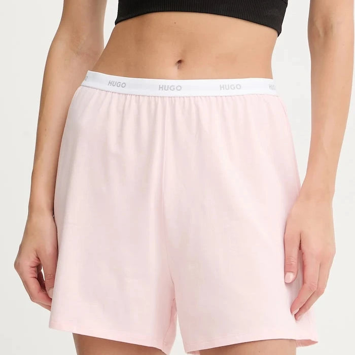 Pamuklu elastanlı kadın kısa pijama altı HUGO ID SHORTS