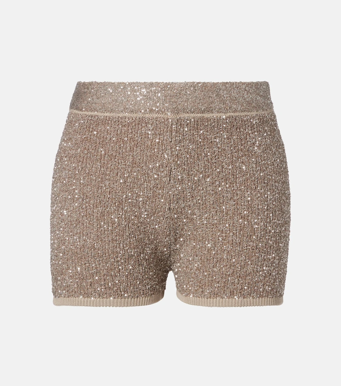Brunello Cucinelli - Sequined ribbed-knit cotton shorts