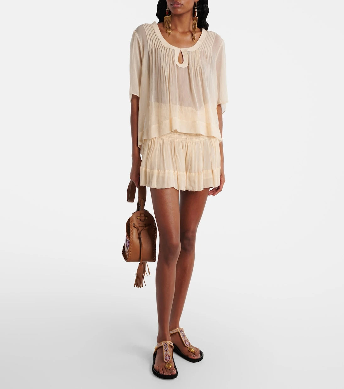 Isabel Marant - Maelly shirred silk shorts