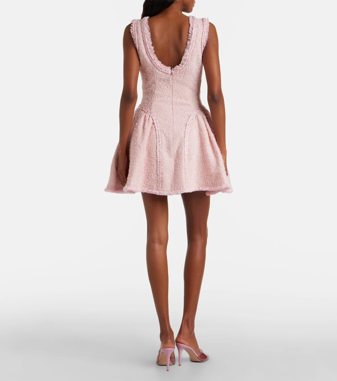Self-Portrait - Sequined bouclé tweed minidress