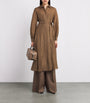 Max Mara Beige Silk Maxi Shirt Dress