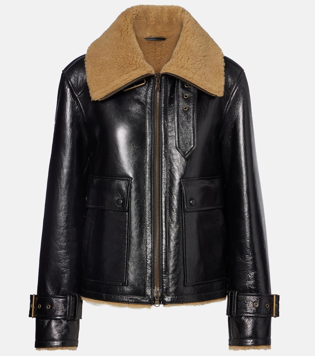 Veronica Beard - Danika shearling astarlı deri ceket