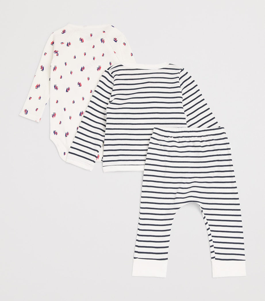 Petit Bateau Nautical Bodysuit, Top and Leggings Set (1-18 Months)