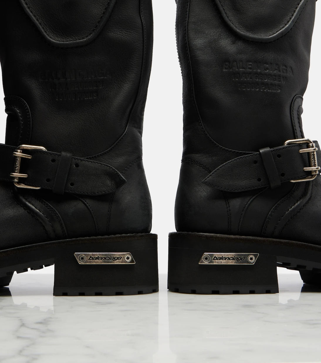 Balenciaga - Venom leather combat boots