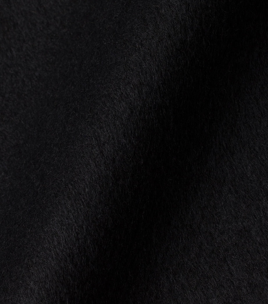 Prada Black Silk-Cashmere Logo Scarf