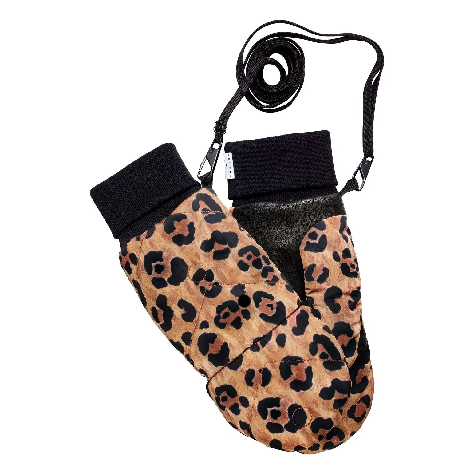 Fudoon - Convertible Leopard Mittens | Camel