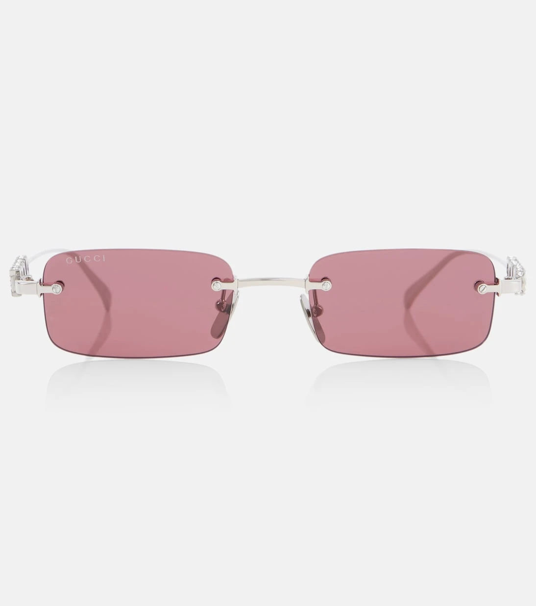 Gucci - Logo embellished rectangular sunglasses