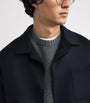 Navy Virgin Wool Overshirt