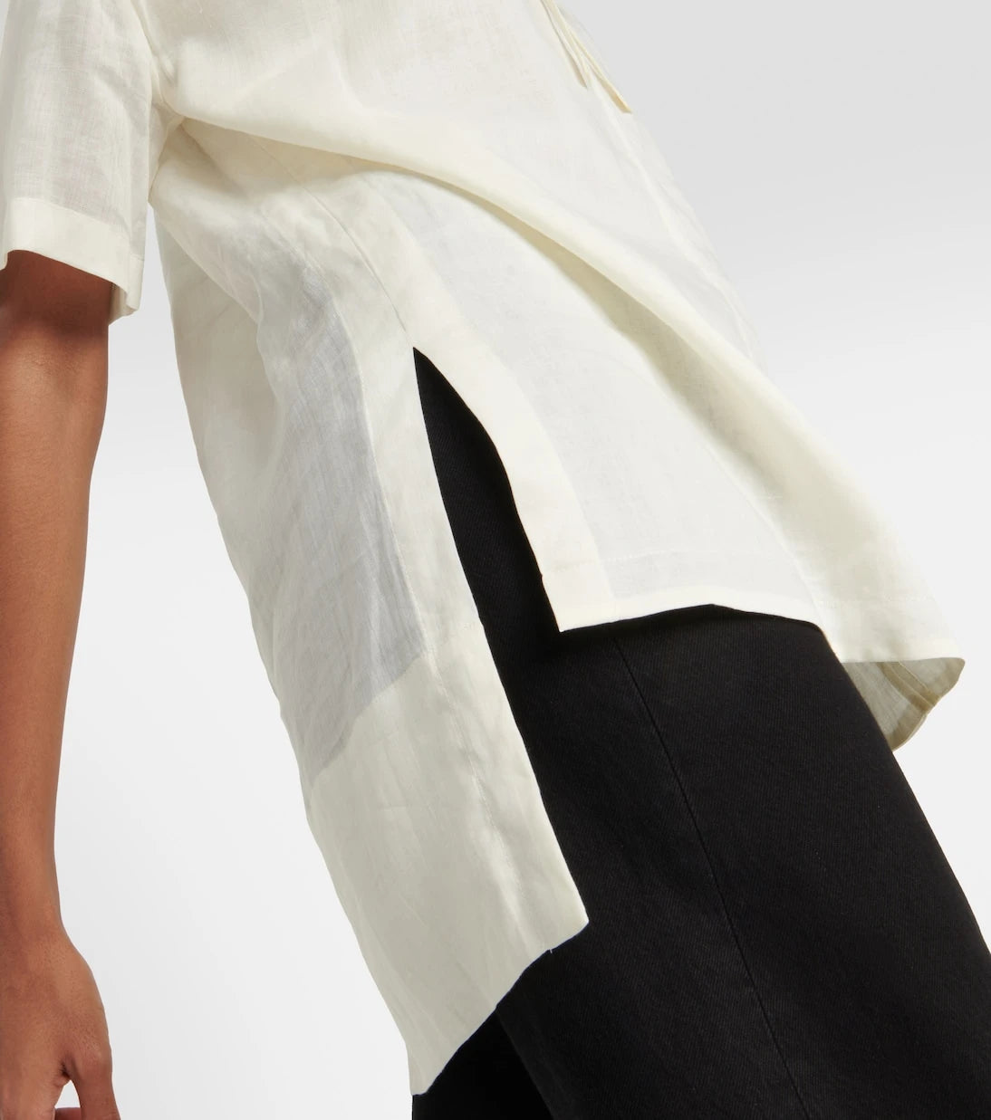 Joseph - Tie-neck ramie blouse
