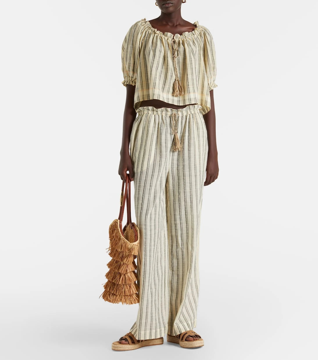 Ulla Johnson - Josephine striped cotton wide-leg pants